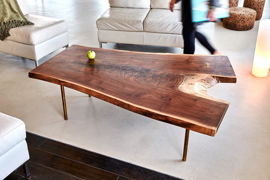 David Stine Furniture walnut custom coffee table