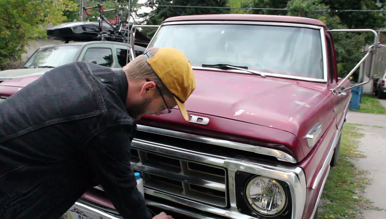 Makerviews Founder Scott Mathson in front of his '71 Ford truck