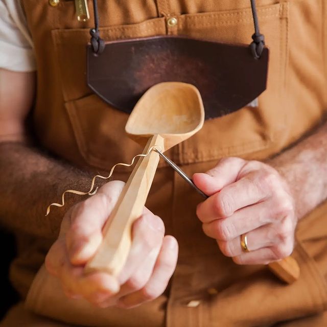 Andy Spoons hand-carving spoons process close-up