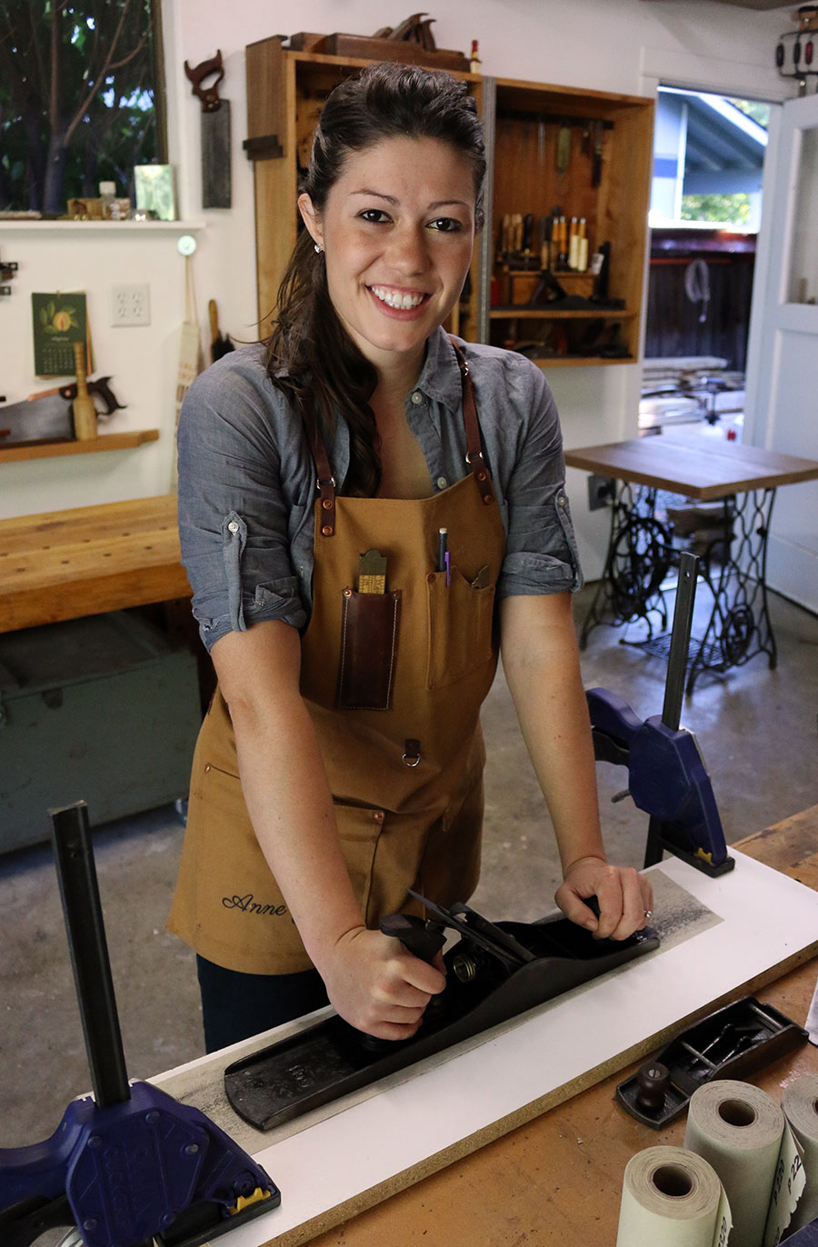 Anne of All Trades hand plane woodworker