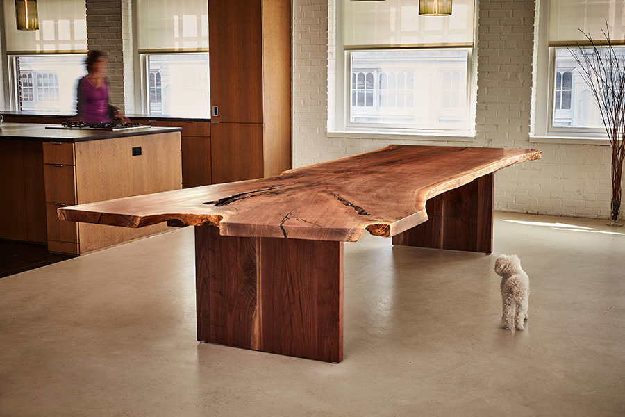 David Stine Furniture walnut slab table