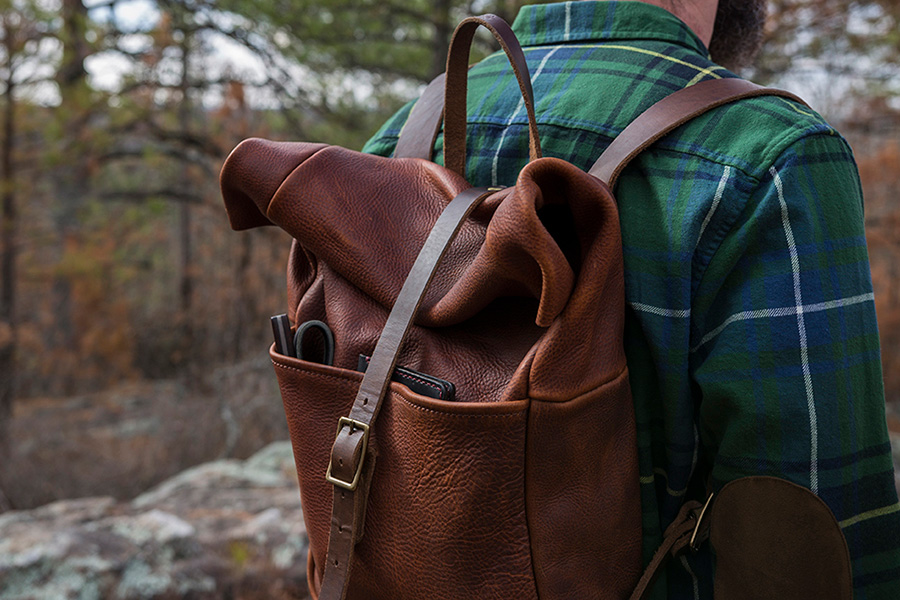 Go Forth Goods leather rucksack saddle