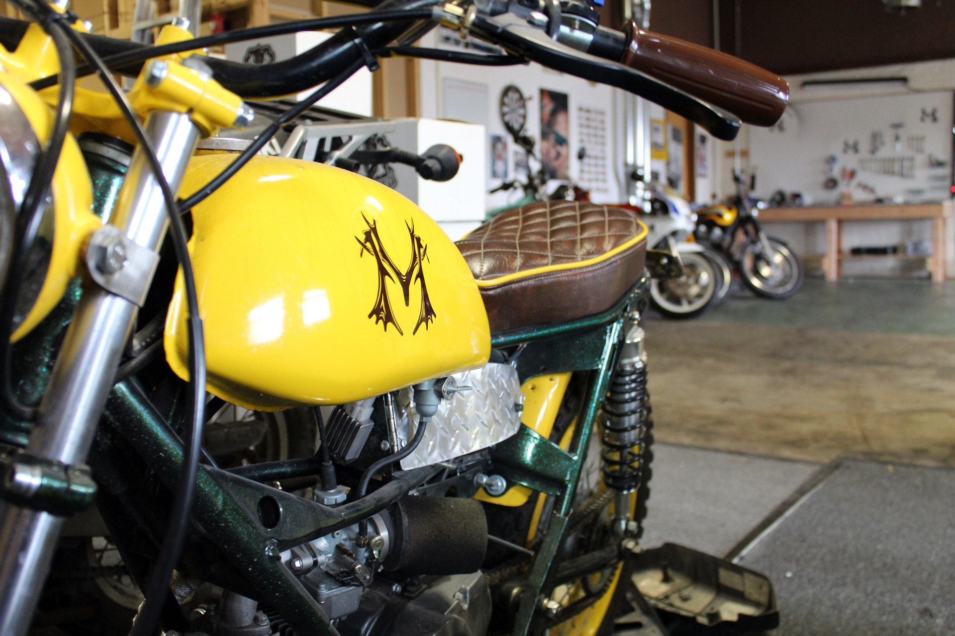 Montgomery Distillery custom yellow motorcycle