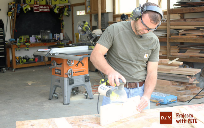 DIY Pete nightstand sanding